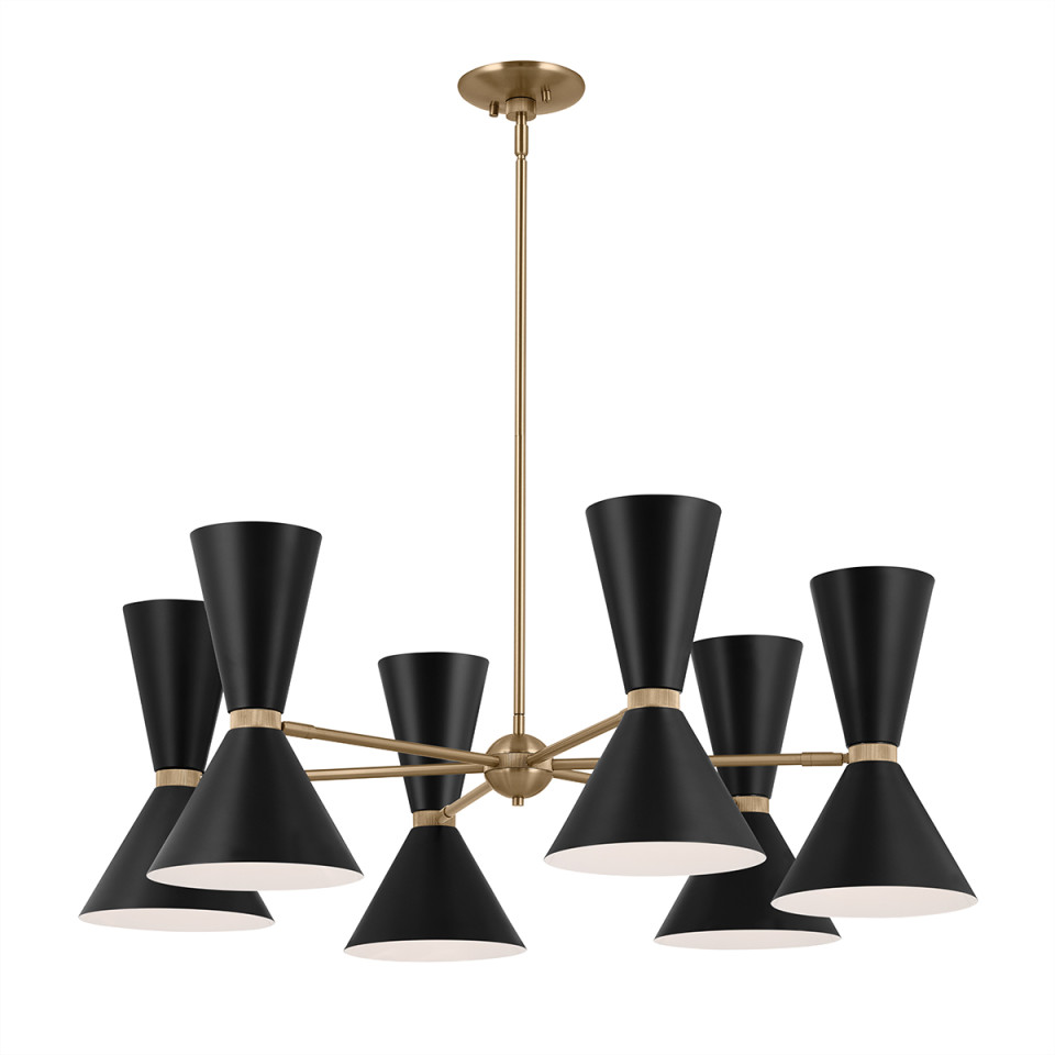 Phix 12-lt chandelier black/champagne bronze 98.4 cm Kichler Phix 12-lt chandelier black/champagne bronze 98.4 cm