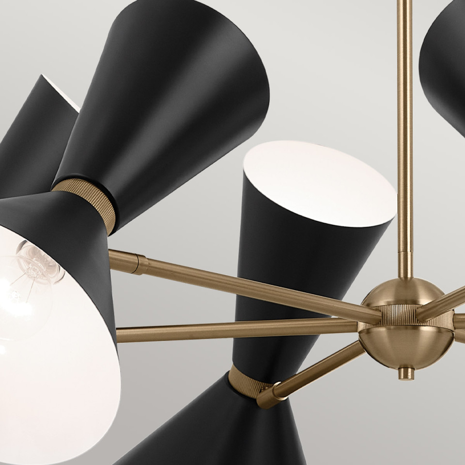 Phix 12-lt chandelier black/champagne bronze 98.4 cm Kichler Phix 12-lt chandelier black/champagne bronze 98.4 cm