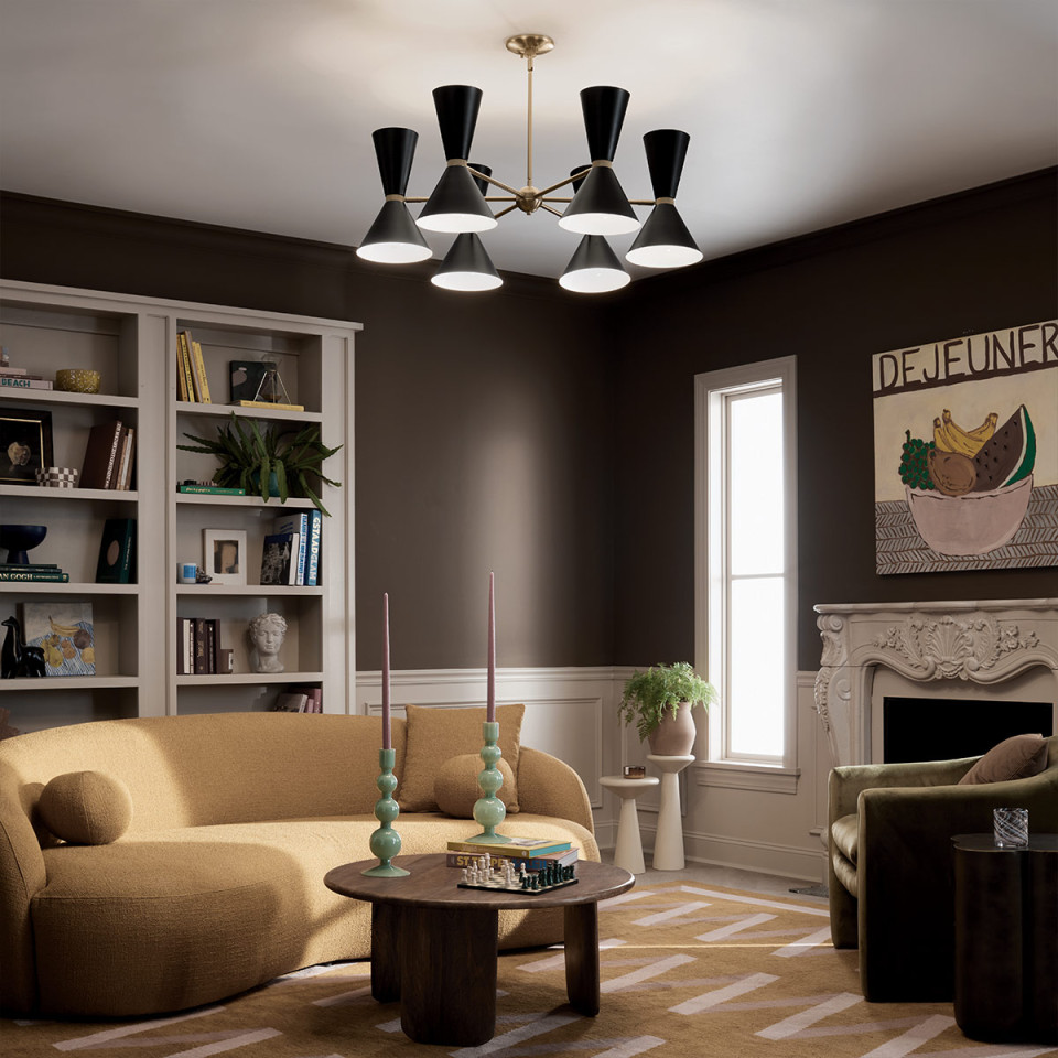 Phix 12-lt chandelier black/champagne bronze 98.4 cm Kichler Phix 12-lt chandelier black/champagne bronze 98.4 cm