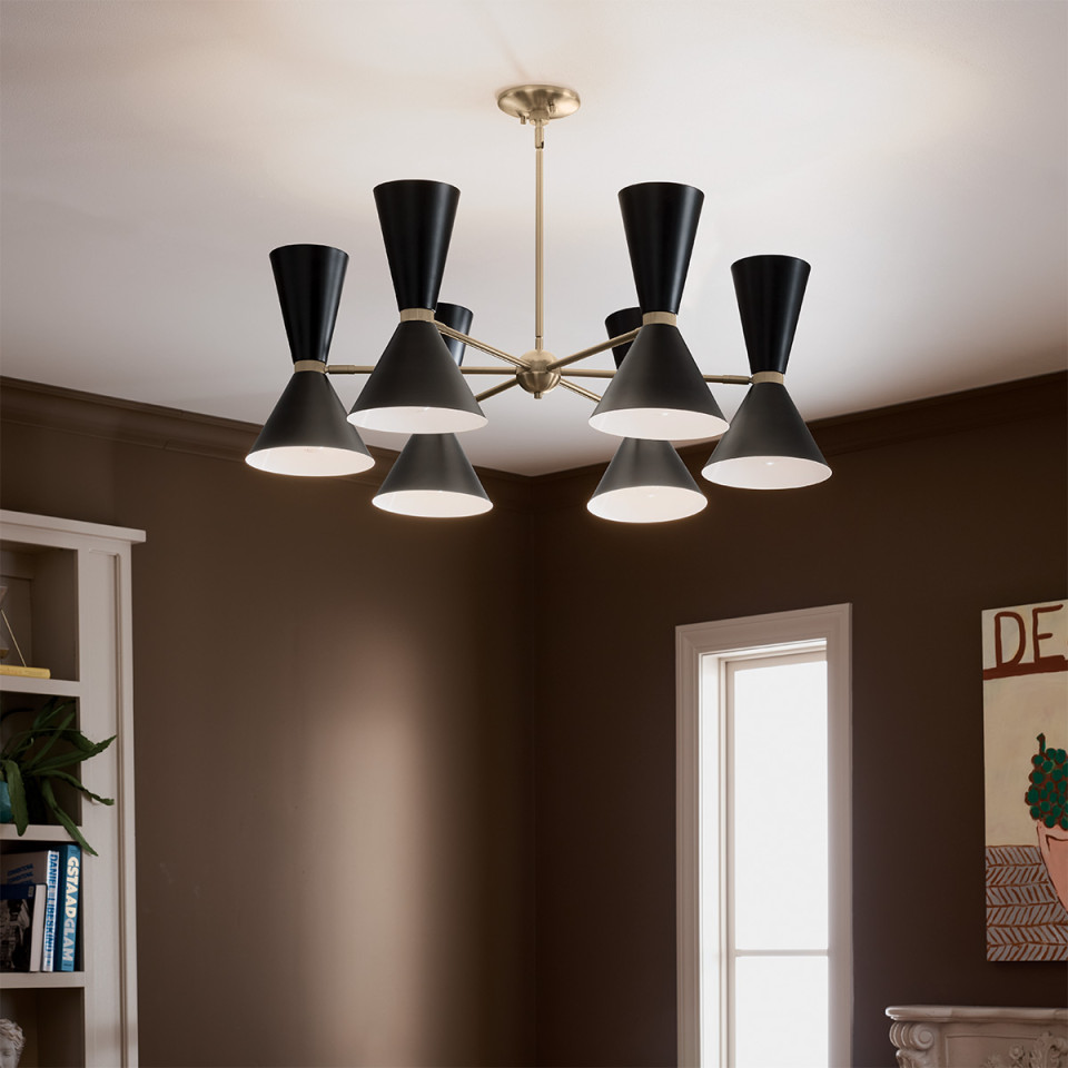 Phix 12-lt chandelier black/champagne bronze 98.4 cm Kichler Phix 12-lt chandelier black/champagne bronze 98.4 cm