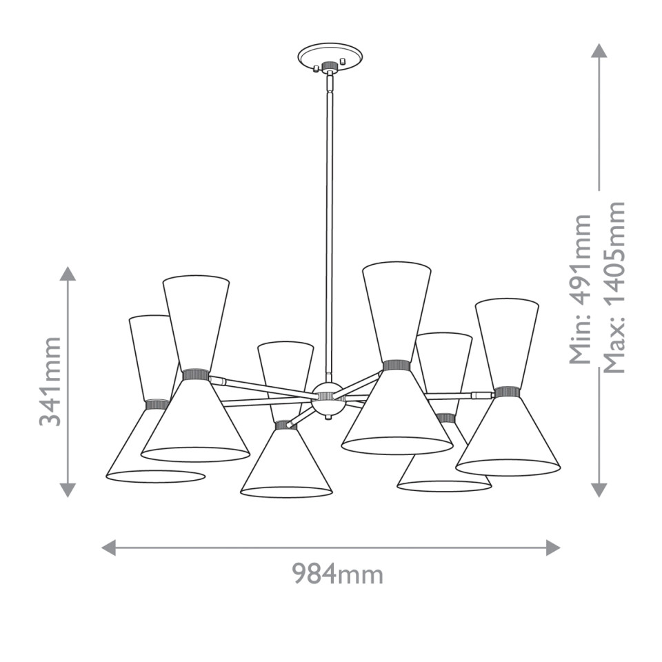 Phix 12-lt chandelier black/champagne bronze 98.4 cm Kichler Phix 12-lt chandelier black/champagne bronze 98.4 cm