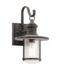 Riverwood 1-Lt Medium Outdoor Wall Light Weathered Zinc/Clear 36.2cm IP44