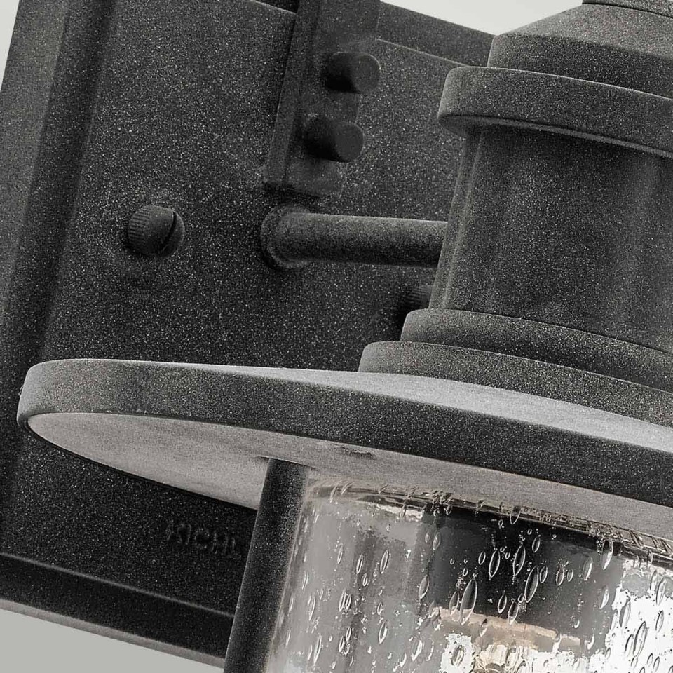 Riverwood 1-Lt Medium Outdoor Wall Light Weathered Zinc/Clear 36.2cm IP44