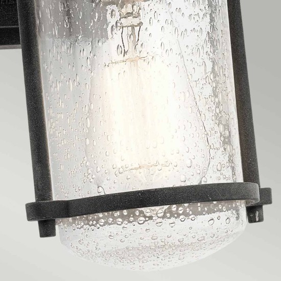 Riverwood 1-Lt Medium Outdoor Wall Light Weathered Zinc/Clear 36.2cm IP44