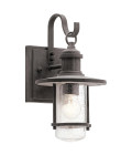 Riverwood 1-Lt Small Outdoor Wall Light Weathered Zinc/Clear 31.7cm IP44