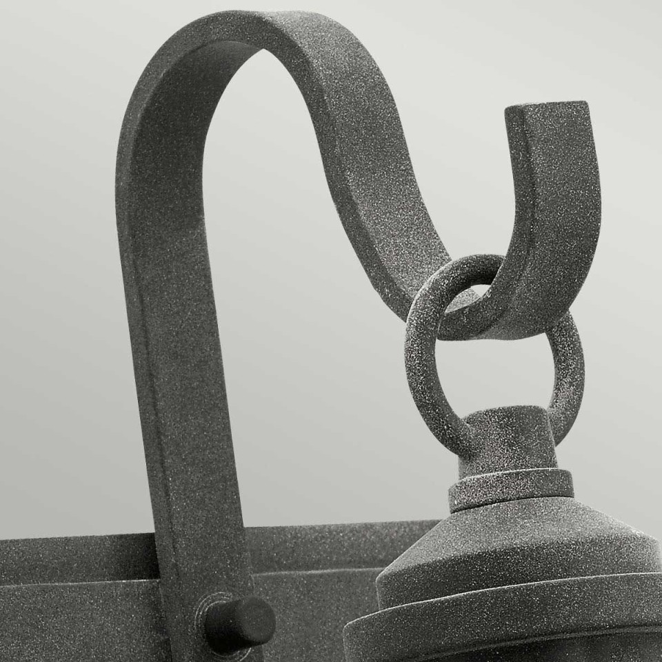 Riverwood 1-Lt Small Outdoor Wall Light Weathered Zinc/Clear 31.7cm IP44