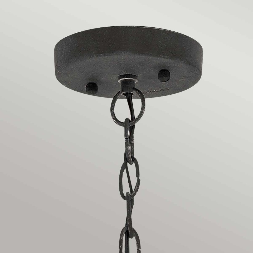 Riverwood 1-Lt Outdoor Ceiling Light Weathered Zinc/Clear 20.3cm IP45