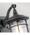 Royal Marine 1-Lt liten utomhus vägglampa sliten svart/klar 33,7 cm IP44