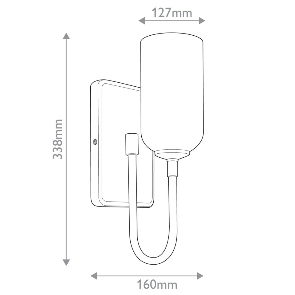 Solia 1-ljus vägglampa för badrum borstad nickel/svart 33,8 cm IP44 Kichler Solia 1-ljus vägglampa för badrum borstad nickel/svart 33,8 cm IP44