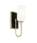 Solia 1-ljus vägglampa för badrum champagne brons/svart 33,8 cm IP44
