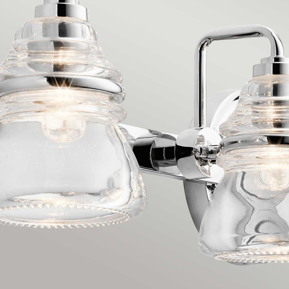Talland 4 Wall Lamp Chrome/Glass 16.3cm IP44 Elstead Lighting Talland 4 Wall Lamp Chrome/Glass 16.3cm IP44