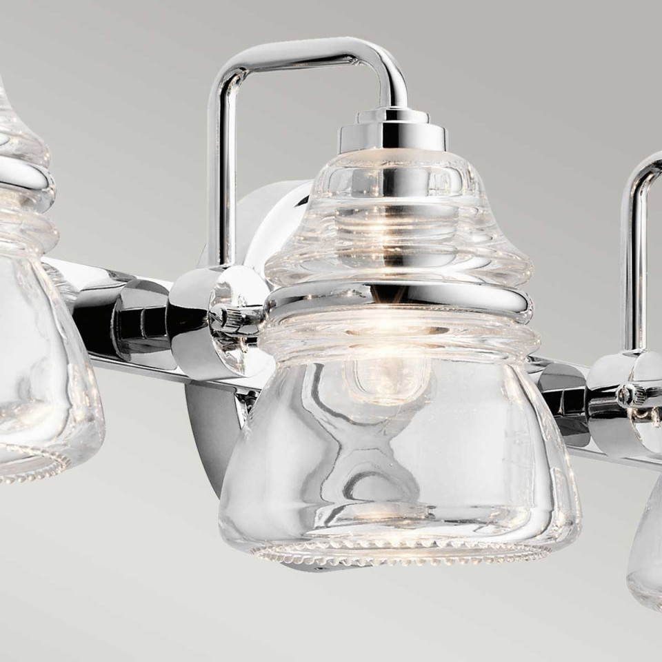 Talland 4 Wall Lamp Chrome/Glass 16.3cm IP44 Elstead Lighting Talland 4 Wall Lamp Chrome/Glass 16.3cm IP44
