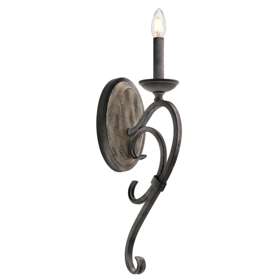 Taulbee 1-Lt Wall Light Weathered Zinc 45.7cm