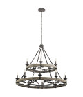 Taulbee 15-Lt Chandelier Weathered Zinc 112cm Elstead Lighting Taulbee 15-Lt Chandelier Weathered Zinc 112cm
