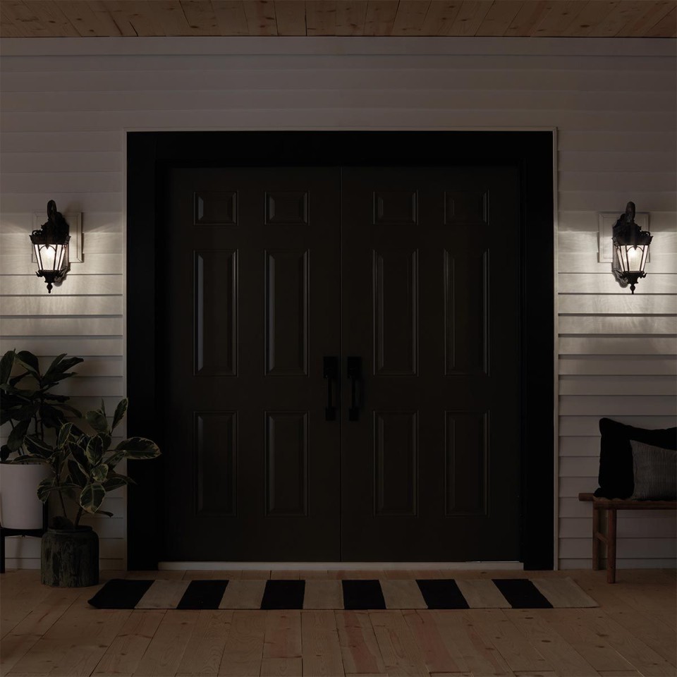 Tournai 2-ljus stor vägglantern londonderry/glas 61 cm IP44