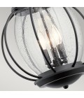 Vandalia 3-Lt Large Outdoor Ceiling Light Black/Clear 35.6cm IP44