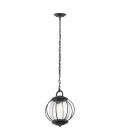 Vandalia 1-Lt Medium Outdoor Ceiling Light Black/Clear 27.9cm IP44