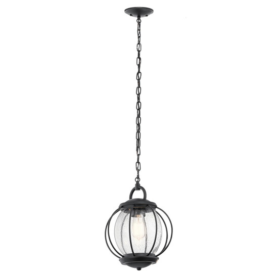 Vandalia 1-Lt medium utomhus taklampa svart/klar 27,9cm IP44