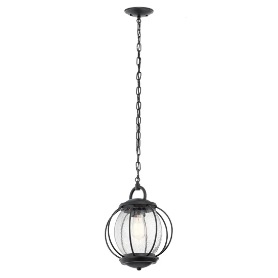 Vandalia 1-Lt Medium Outdoor Ceiling Light Black/Clear 27.9cm IP44