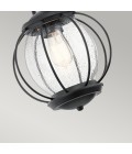 Vandalia 1-Lt Medium Outdoor Ceiling Light Black/Clear 27.9cm IP44
