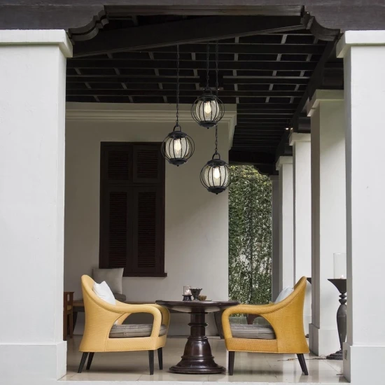Vandalia 1-Lt Medium Outdoor Ceiling Light Black/Clear 27.9cm IP44