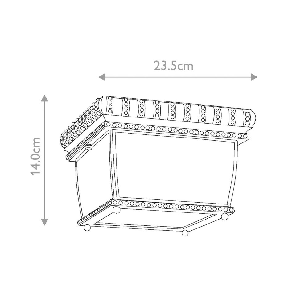 Venetian Rain 2-Lt utomhus takplafond borstad brons/glas 23,5cm IP44