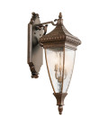 Venetian Rain 3-Lt Large Outdoor Wall Light Brushed Bronze/Glass 78.7cm IP44