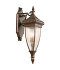 Venetian Rain 2-Lt Medium Outdoor Wall Light Brushed Bronze/Glass 64.1cm IP44