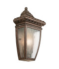 Venetian Rain 1-Lt Half Outdoor Wall Light Brushed Bronze/Glass 29.8cm IP44