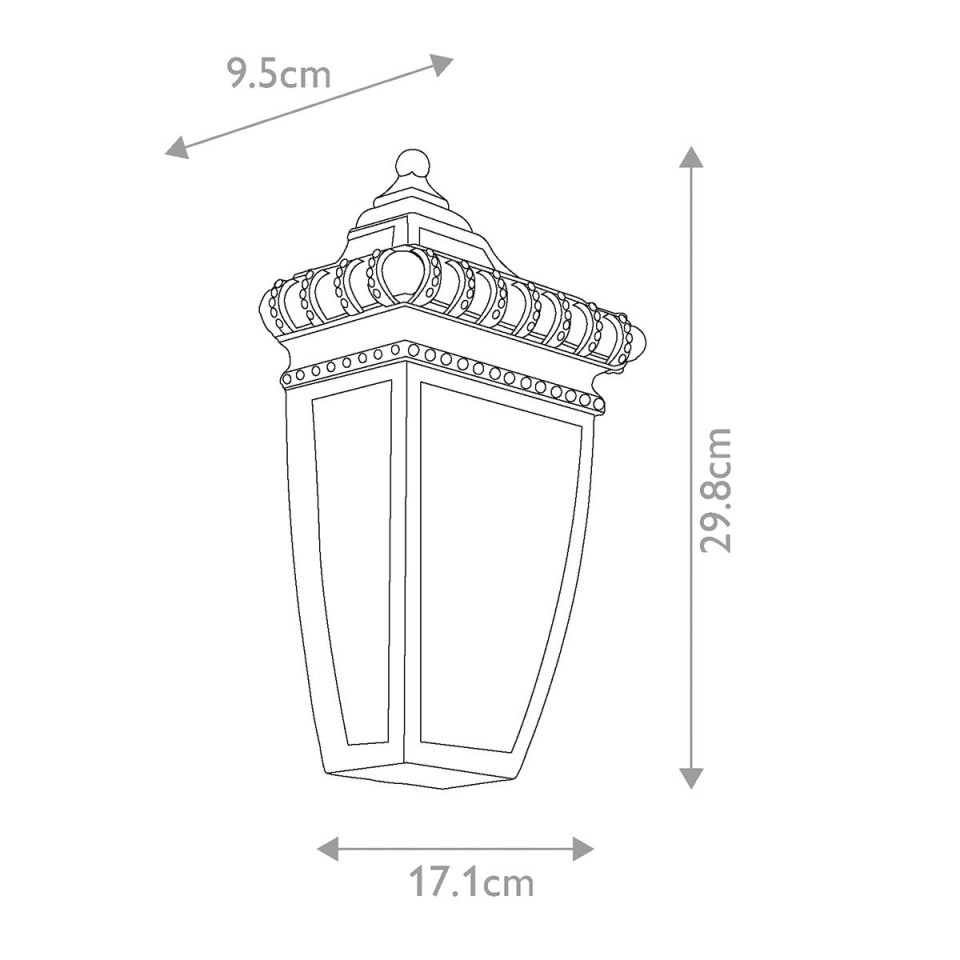 Venetian Rain 1-Lt Half Outdoor Wall Light Brushed Bronze/Glass 29.8cm IP44