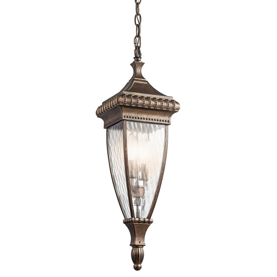 Venetian Rain 2-Lt utomhus taklampa borstad brons/glas 18,4cm IP23