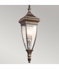 Venetian Rain 2-Lt Outdoor Ceiling Light Brushed Bronze/Glass 18.4cm IP23