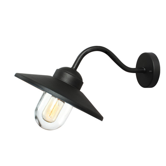 Klampenborg 1-lt utomhus vägglampa svart 25,5cm