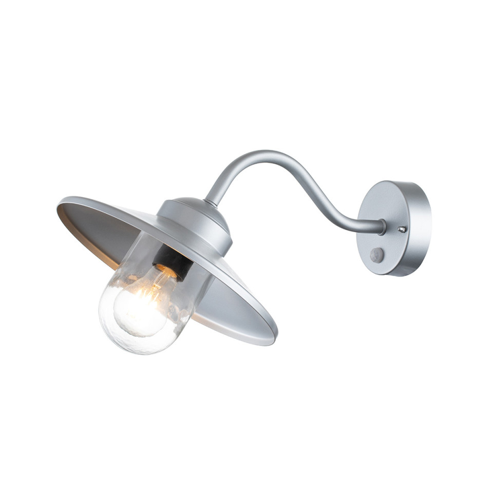 Klampenborg 1-lt utomhus vägglampa Med PIR Silver 25,5cm Klampenborg 1-lt utomhus vägglampa Med PIR Silver 25,5cm