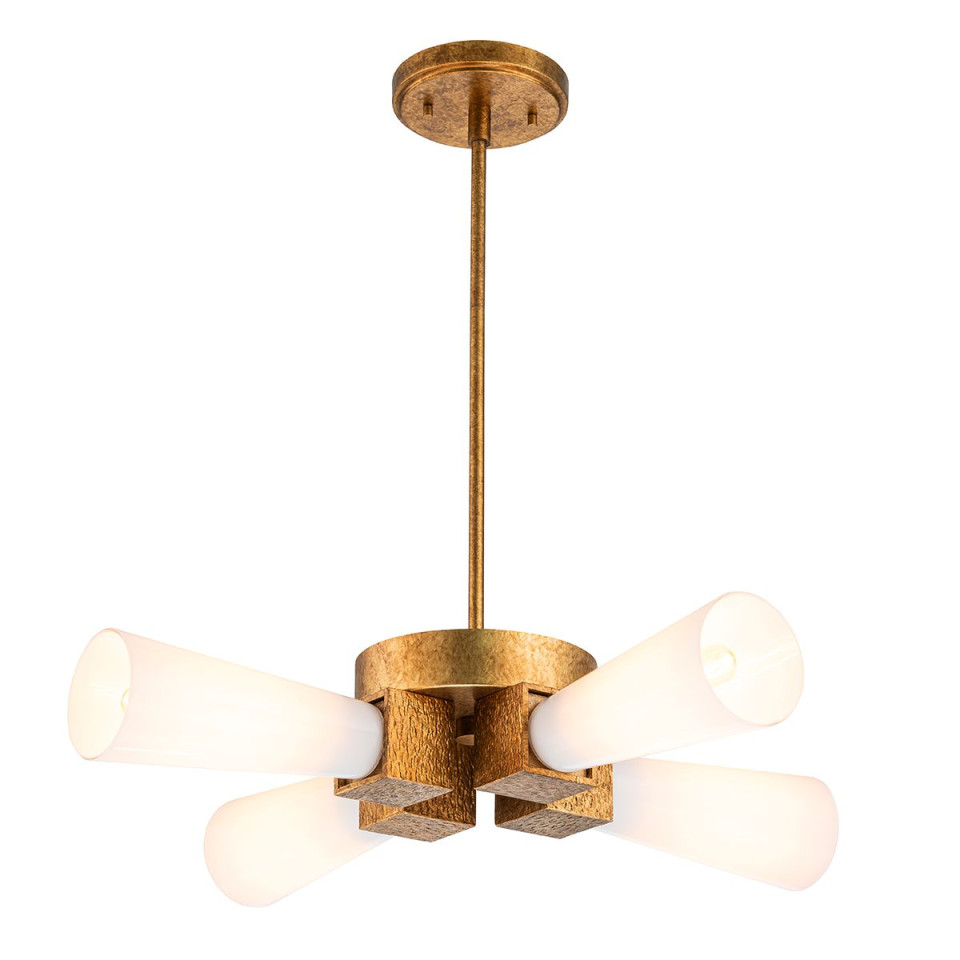Kristy 4-lt pendant/flush ceiling light distressed gold 66 cm Elstead Lighting Kristy 4-lt pendant/flush ceiling light distressed gold 66 cm