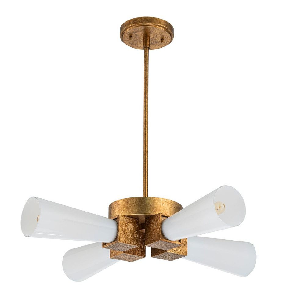 Kristy 4-lt pendant/flush ceiling light distressed gold 66 cm Elstead Lighting Kristy 4-lt pendant/flush ceiling light distressed gold 66 cm