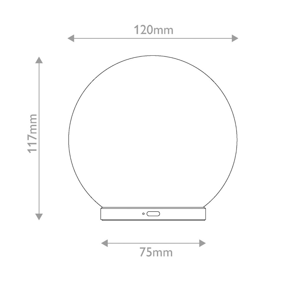Luna LED-uppladdningsbar bordslampa guld/marmor 11,7 cm
