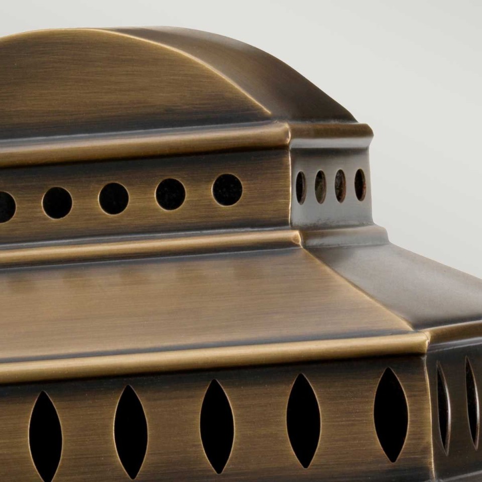 Mansion House 1-lt utomhus vägglampa åldrad mässing/glas 37,5 cm IP44