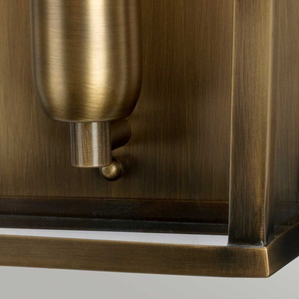 Mansion House 1-lt utomhus vägglampa åldrad mässing/glas 37,5 cm IP44