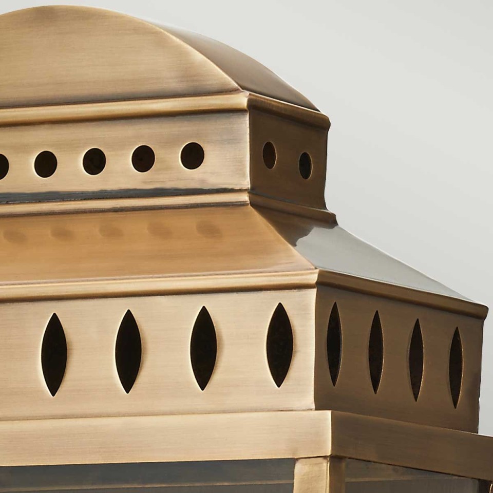 Mansion House 2-Lt Large Outdoor Wall Lantern Aged Brass 48.9cm IP44