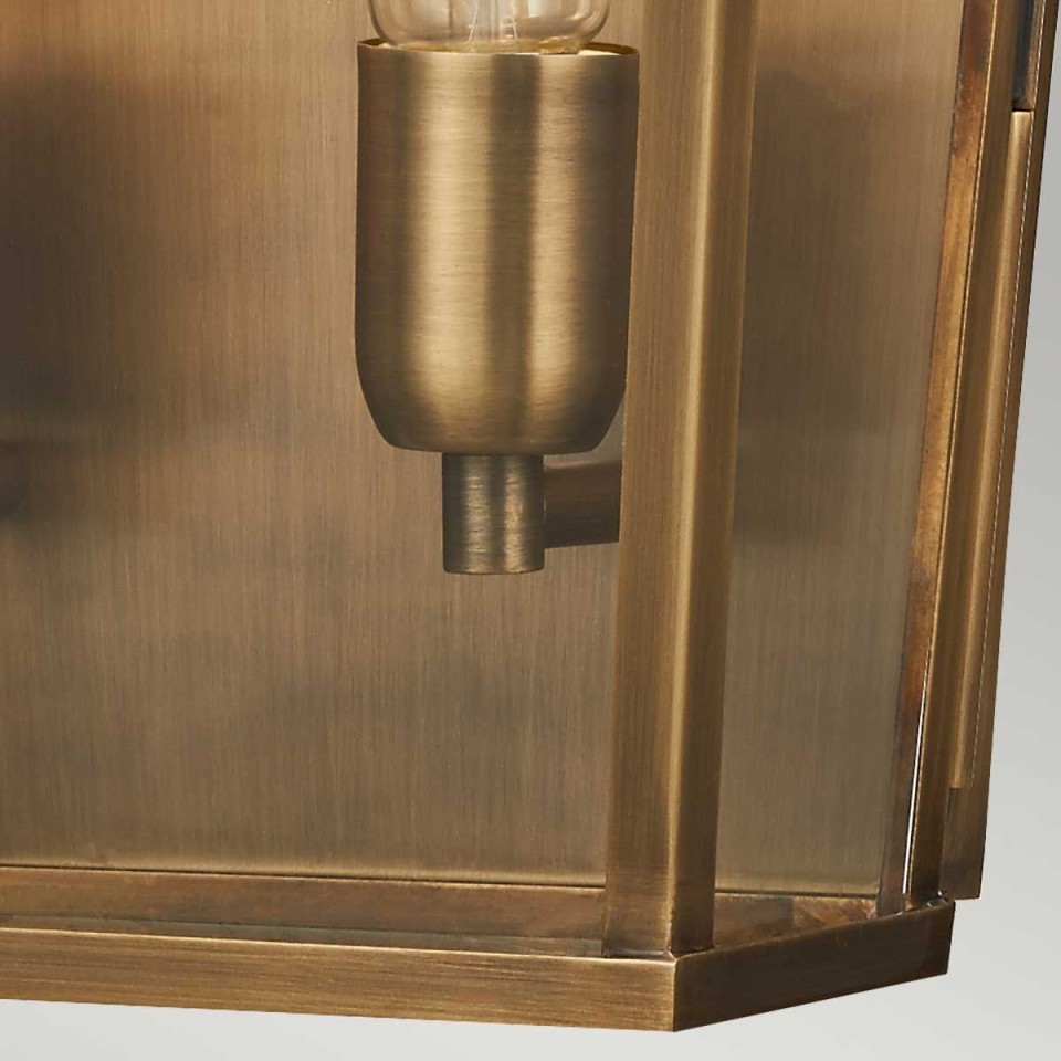 Mansion House 2-Lt Large Outdoor Wall Lantern Aged Brass 48.9cm IP44