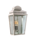Mansion House 1-Lt Outdoor Wall Lantern Polished Nickel/Glass 37.5cm IP44