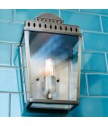 Mansion House 1-Lt Outdoor Wall Lantern Polished Nickel/Glass 37.5cm IP44