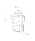 Mansion House 1-Lt Outdoor Wall Lantern Polished Nickel/Glass 37.5cm IP44