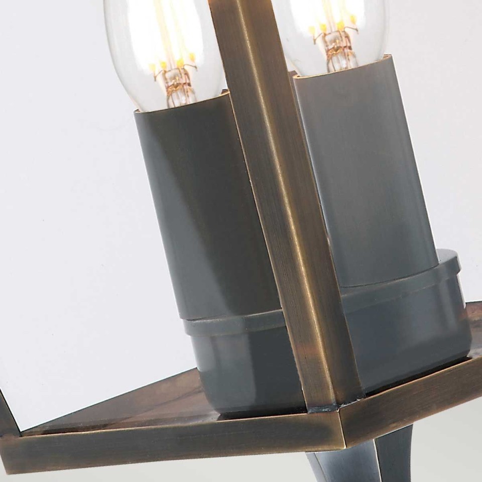 Mansion House 3-Lt Outdoor Wall Lantern Aged Brass/Glass 47.8cm IP44
