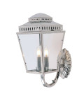 Mansion House 3-Lt Outdoor Wall Lantern Polished Nickel/Glass 47.8cm IP44