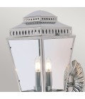 Mansion House 3-Lt Outdoor Wall Lantern Polished Nickel/Glass 47.8cm IP44