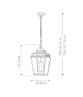 Mansion House 3-lt utomhus taklampa aged brass/glass 22 cm IP44