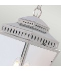 Mansion House 3-Lt Outdoor Ceiling Light Polished Nickel/Glass 22cm IP44