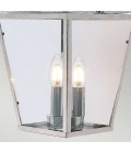 Mansion House 3-Lt Outdoor Ceiling Light Polished Nickel/Glass 22cm IP44